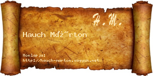 Hauch Márton névjegykártya